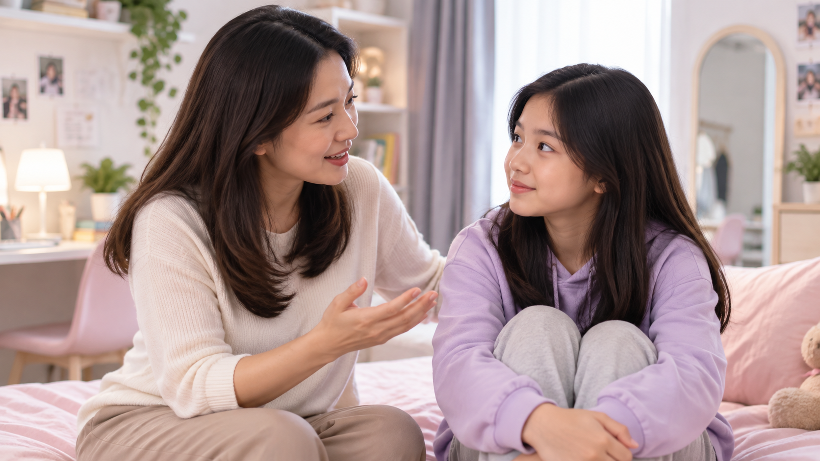 Orang tua mendampingi anak menghadapi masa pubertas
