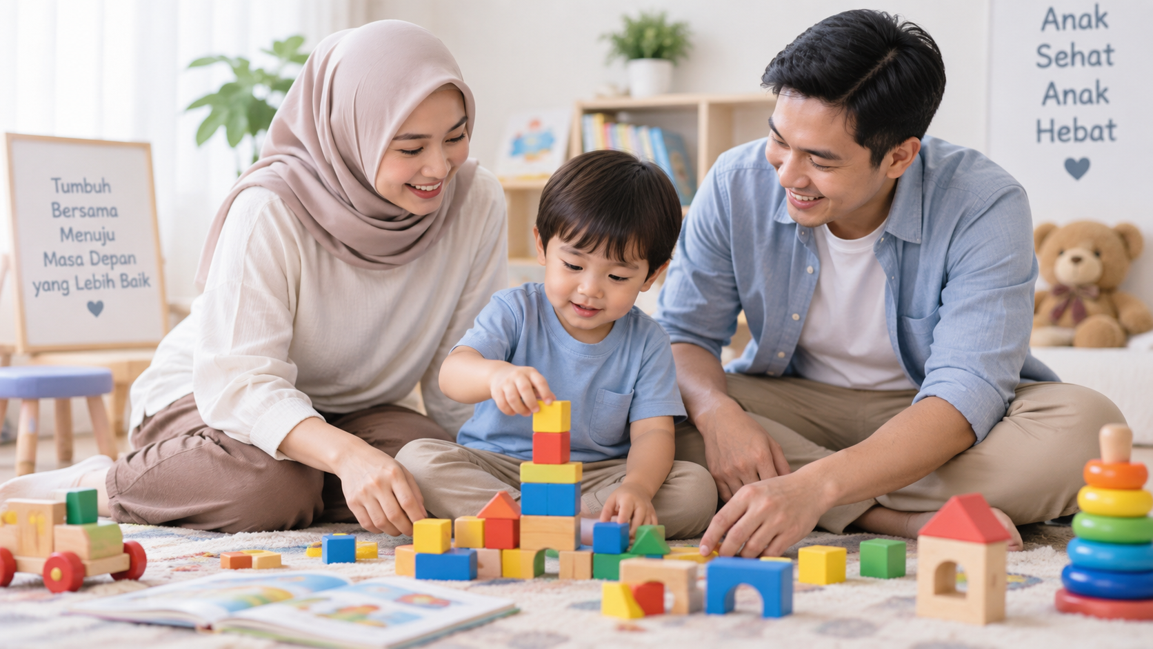 Orang tua mendampingi stimulasi tumbuh kembang anak sesuai usia
