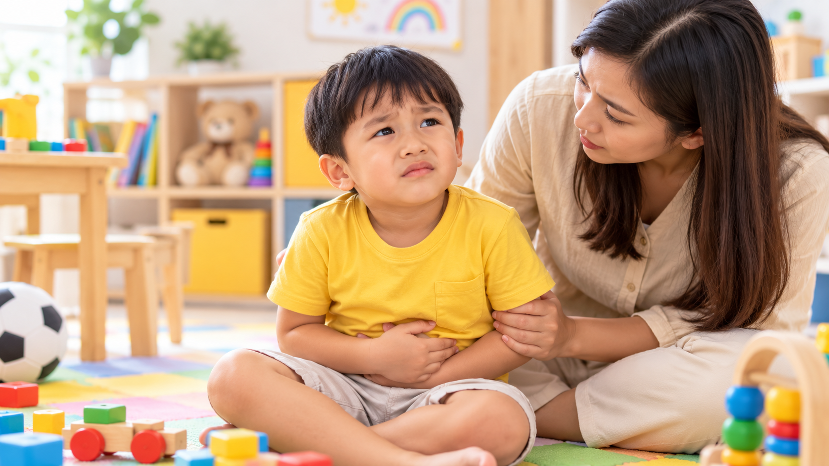 Anak sering sakit perut dan didampingi orang tua